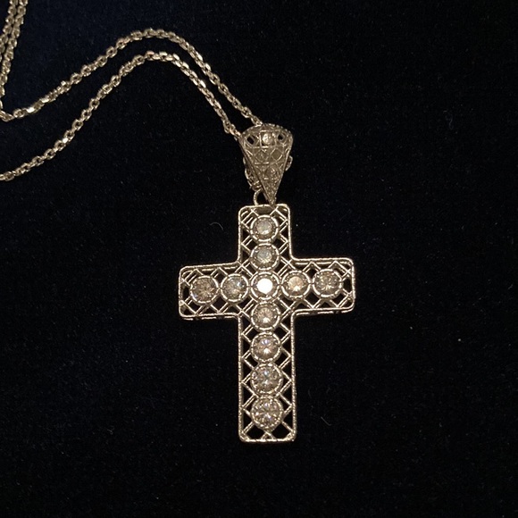 Lisa Robertson Sterling Lace Cross Necklace, NWOT - Picture 3 of 5